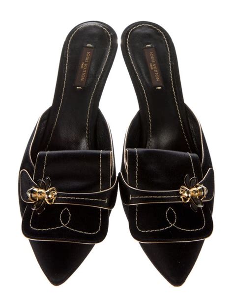 louis vuitton satin bee mules|Louis Vuitton mules for women.